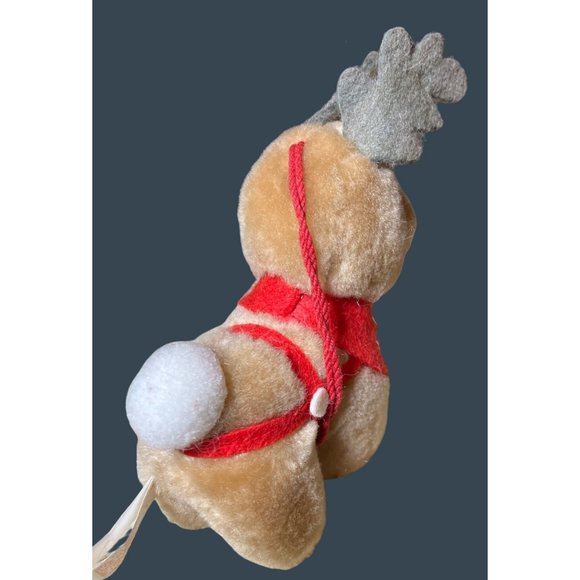 McDonalds Coca Cola Plush Reindeer Christmas Tree Ornament Vintage 1985 - Picture 5 of 10